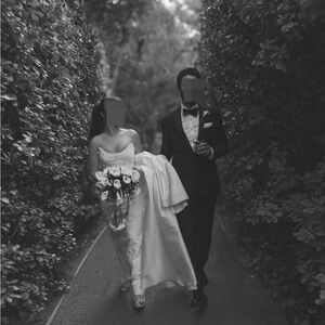 Sarah Seven Elegant White Wedding Dress